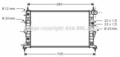 AVA QUALITY COOLING ol2222 -  Радиатор, охлаждение двигателя